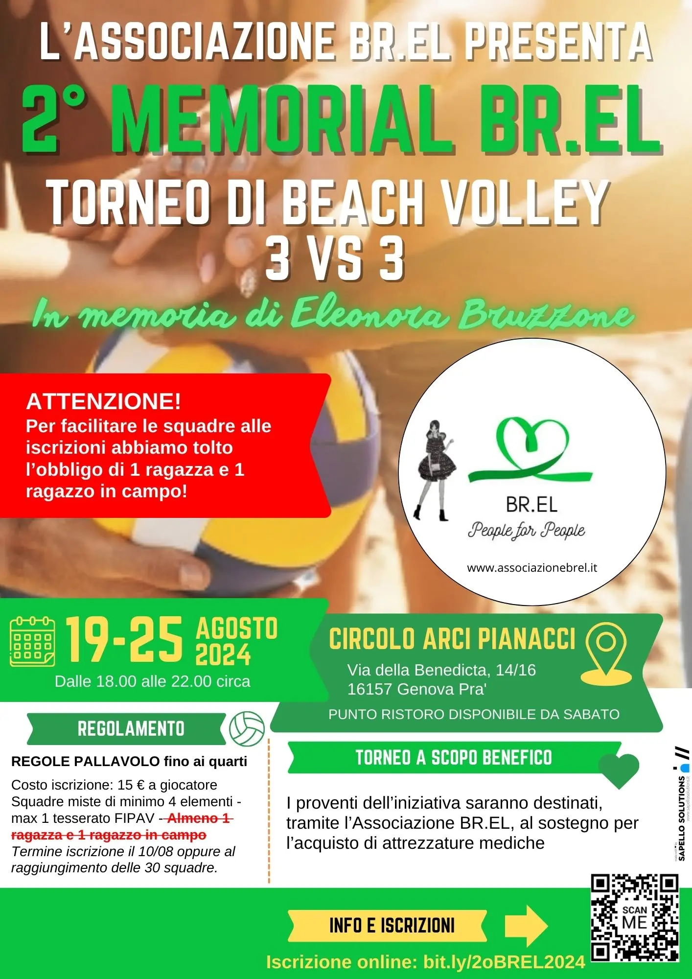 2 Memorial BR.EL Torneo Beach Volley Senza Obbligo ragazzo ragazza in campo